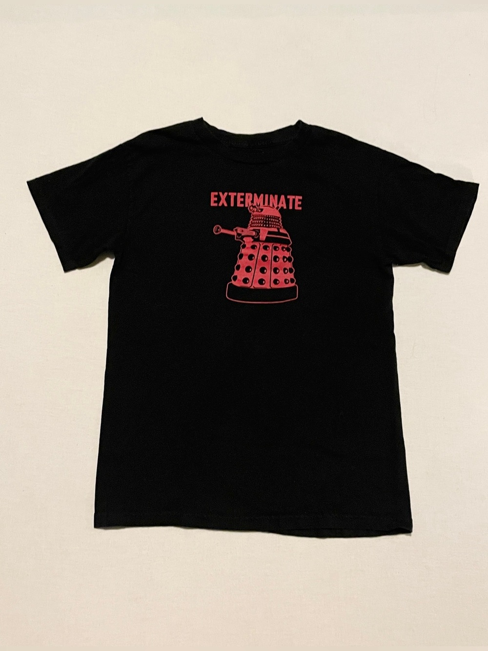 Doctor Who Dalek Exterminate T-Shirt Black Red Ripple Junction 2012 BBC Graphic